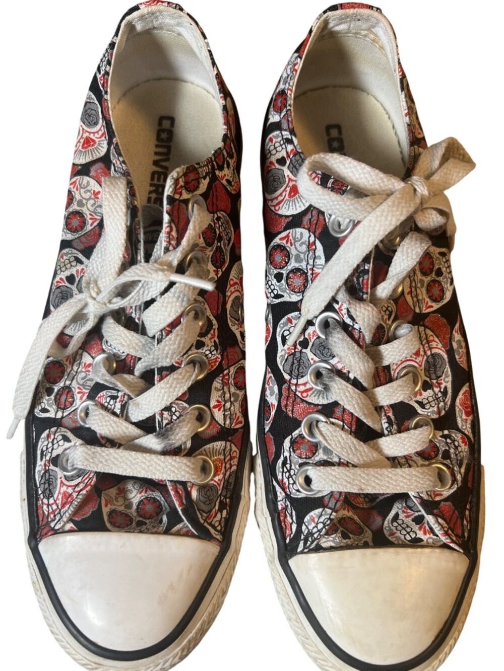 Converse Chuck Taylor All Star Low Sugar Skull Sneaker Women Size 8 With Box - Picture 2 of 6